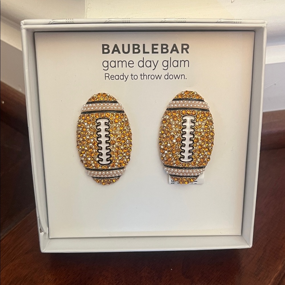BaubleBar Sparkling Football Earrings